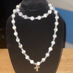 White beaded necklace